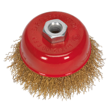Sealey CBC75 75mm Brassed Steel Crimped Wire Cup Brush M10 x 1.5mm