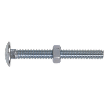 Sealey CBN875 Zinc Plated Coach Bolt & Nut M8 x 75mm, DIN 603 - Pack of 50