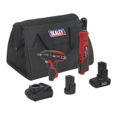 Sealey CP1200COMBO8 2 x SV12 Series Cordless Power Tool Kit 12V - 2 Batteries