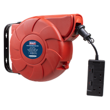 Sealey CRM15 Cable Reel System Retractable 15m 2 x 230V Socket