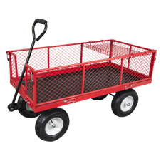 Sealey CST806 Platform Truck with Sides Pneumatic Tyres 350kg Capacity