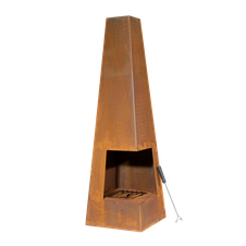 Dellonda DG106 Chiminea, Wood Burner, Heater for Outdoors W45cm x H150cm, Corten Steel