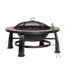 Dellonda DG111 76cm Deluxe Traditional Style Fire Pit/Fireplace/Outdoor Heater - Slate