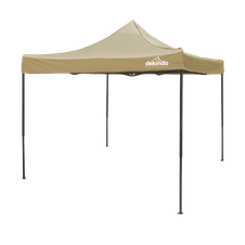 Dellonda DG130 Premium 3 x 3m Pop-Up Gazebo, PVC Coated, Water-Resistant Fabric, Supplied with Carry Bag, Rope, Stakes & Weight Bags - Beige Canopy