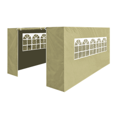 Dellonda DG150 Premium Side Walls/Doors/Windows for Gazebo/Marquee, Fits 3 x 4.5m Models - Beige