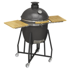 Dellonda DG159 Deluxe 22"(56cm) Ceramic Kamado Style BBQ with Wheeled Stand
