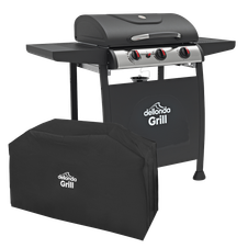 Dellonda DG228 3 Burner Gas BBQ Grill with Piezo Ignition, Thermometer & Cover