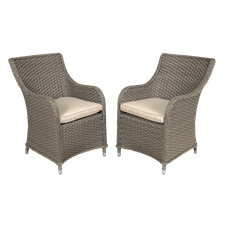 Dellonda DG64 Chester Rattan Wicker Outdoor Garden Dining Chairs 2pc