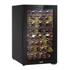 Baridi DH236 52 Bottle Dual Zone Wine Fridge with Digital Touch Screen Controls, Wire Shelves & LED Light - Black