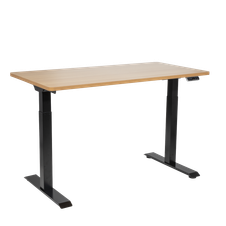 Dellonda DH33 Oak Electric Height Adjustable Standing Desk, 1400 x 700mm Dual Motor 100kg