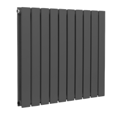 Baridi DH340 Horizontal Radiator Contemporary Double Flat Panel Design 600 x 700mm – Anthracite