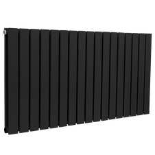 Baridi DH347 Horizontal Radiator Contemporary Double Flat Panel Design 600 x 1190mm – Black