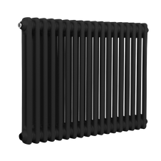 Baridi DH363 Horizontal Traditional 2 Column Radiator 600 x 832mm - Black