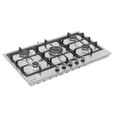Baridi DH382 90cm Gas Hob Stainless Steel with 5 Burners, Cast Iron Supports & Auto Ignition 11kW