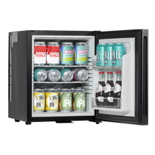 Baridi DH57 Mini Drinks & Wine Fridge with Wire Shelves, LED Light & Security Lock 25L - Black