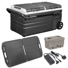Dellonda DL174 Portable Fridge Freezer/Cool Box 75L with 11.1V Portable Battery, AC/DC 230V Adaptor & 110W Solar Panel
