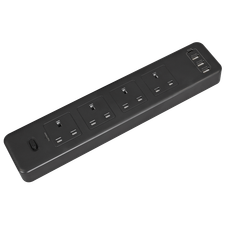 Sealey EL34USBB 2.6m Extension Lead with USB Ports - Black