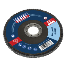 Sealey FD12580 125mm Zirconium Flap Disc 80Grit 22mm Bore
