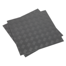 Sealey FT1S Vinyl Floor Tile with Peel & Stick Backing Silver Treadplate - Pack of 16