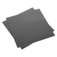Sealey FT2S Vinyl Floor Tile with Peel & Stick Backing Silver Coin - Pack of 16