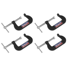 Sealey GCC06 Junior C-Clamp Set 51 x 32mm 4pc