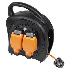 Sealey GCR15 15m Weatherproof Extension Reel with Thermal Trip 2 x 230V