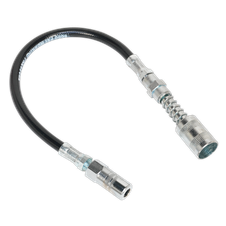 Sealey GGSF300 Flexible Rubber Grease Gun Delivery Hose with 4-Jaw Connector & Quick Release Coupling 300mm