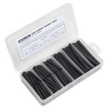 Sealey HST501B Heat Shrink Tubing Assortment 50 & 100mm 180pc - Black
