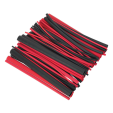 Sealey HSTAL72BR Adhesive Lined Heat Shrink Tubing Assortment 200mm 72pc - Black & Red