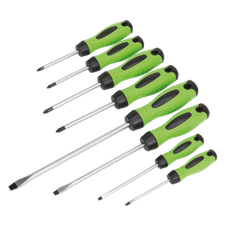 Sealey HV001 Premier Screwdriver Set 8pc - Hi-Vis Green