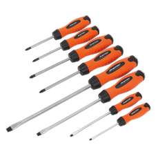 Premier HV004 Hammer-Thru Screwdriver Set 8pc - Hi-Vis Orange