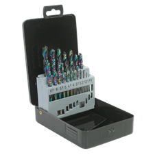 Sealey S0868 Siegen HSS Edge Ground Drill Bit Set 19pc - DIN 338