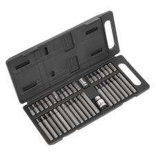 Sealey S0982 Siegen TRX-Star*/Hex/Spline Bit Set 3/8" & 1/2"Sq Drive 40pc