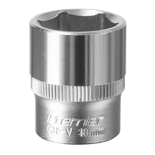 Sealey S3818 Premier Socket 3/8"Sq Drive 18mm