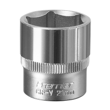 Sealey S3821 Premier Socket 3/8"Sq Drive 21mm