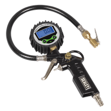 Sealey SA332D Digital Pistol Grip Tyre Inflator with Clip-On Connector