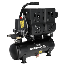 Sealey SAC6000S 6L Oil Free Low Noise Direct Drive Air Compressor 1hp