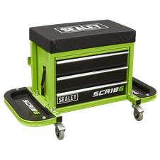 Sealey SCR18G Mechanic's Utility Seat & Toolbox - Green