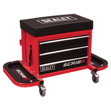Sealey SCR18R Mechanic's Utility Seat & Toolbox - Red