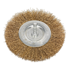 Sealey SFB100 100mm Crimped Flat Wire Brush with 6mm Shaft