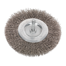 Sealey SFBS100 100mm Crimped Flat Wire Brush with 6mm Shaft