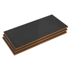 Sealey SFPK30OR Easy Peel Shadow Foam® 1200 x 550 x 30mm, Orange/Black - Pack of 3