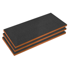 Sealey SFPK50OR Easy Peel Shadow Foam® 1200 x 550 x 50mm, Orange/Black - Pack of 3