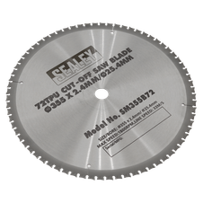 Sealey SM355B72 72tpu Cut-Off Saw Blade Ø355 x 2.4mm/Ø25.4mm