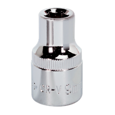 Sealey SP1209 Premier Fully Polished Socket 1/2"Sq Drive 9mm