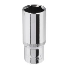Sealey SP1224D Premier Fully Polished Deep Socket 1/2"Sq Drive 24mm