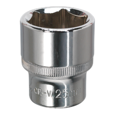 Sealey SP1225 Premier Fully Polished Socket 1/2"Sq Drive 25mm
