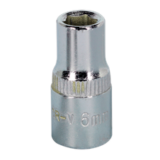 Sealey SP1406 Premier Fully Polished Socket 1/4"Sq Drive 6mm