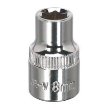 Sealey SP3808 Premier Fully Polished Socket 3/8"Sq Drive 8mm
