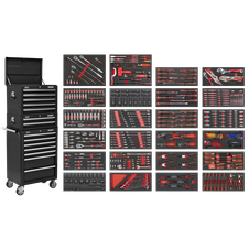 Sealey SPTCOMBO3B Superline Pro Tool Chest Combination 14 Drawer with 447pc Tool Kit - Black